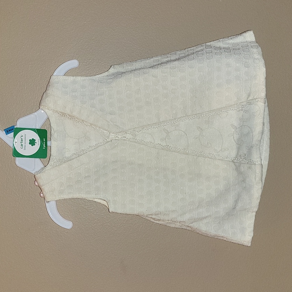 Carter's White Sleeveless Baby Dress